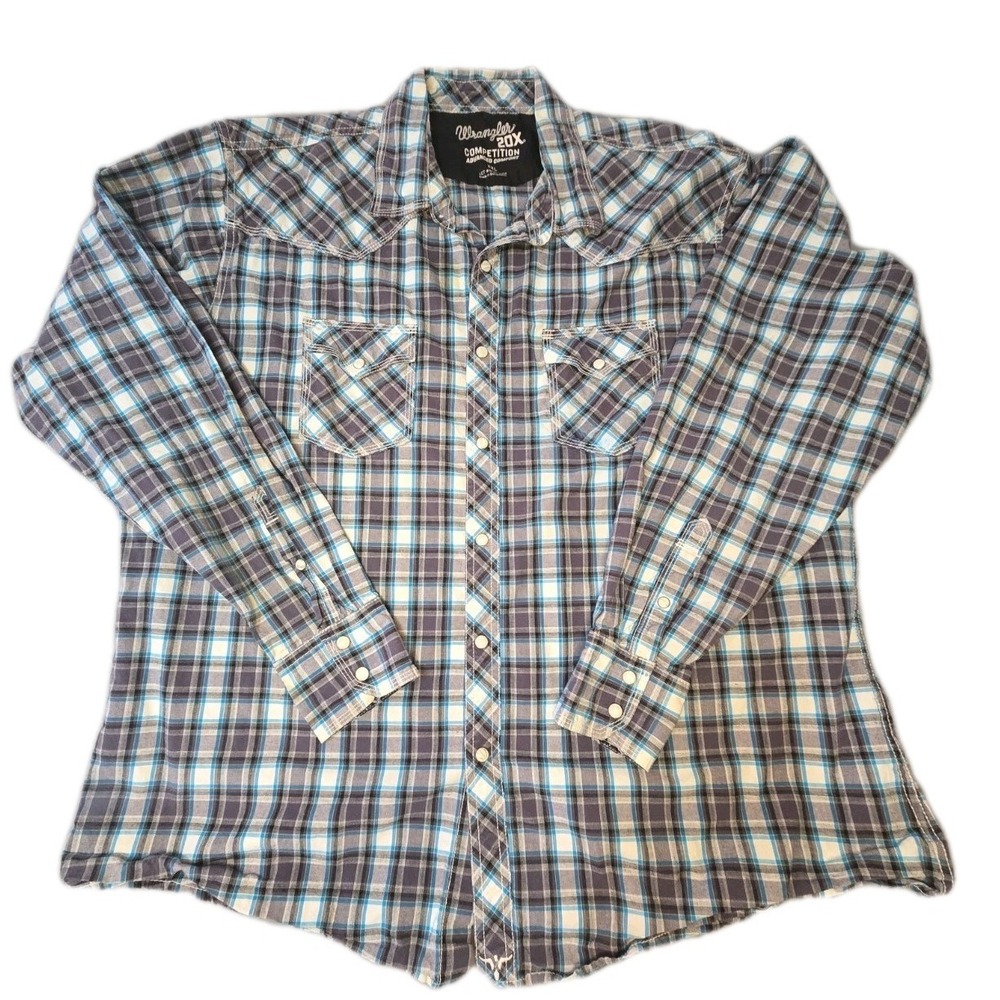 Men's Wrangler 20X Competition Comfort Western Shirt Size Large Reg Button Snap